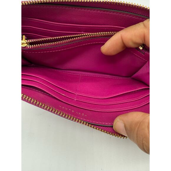 RETAIL $229 Tory Burch Charlie Zip Continental Wallet*PARTY FUSCHIA*EUC - Picture 8 of 12